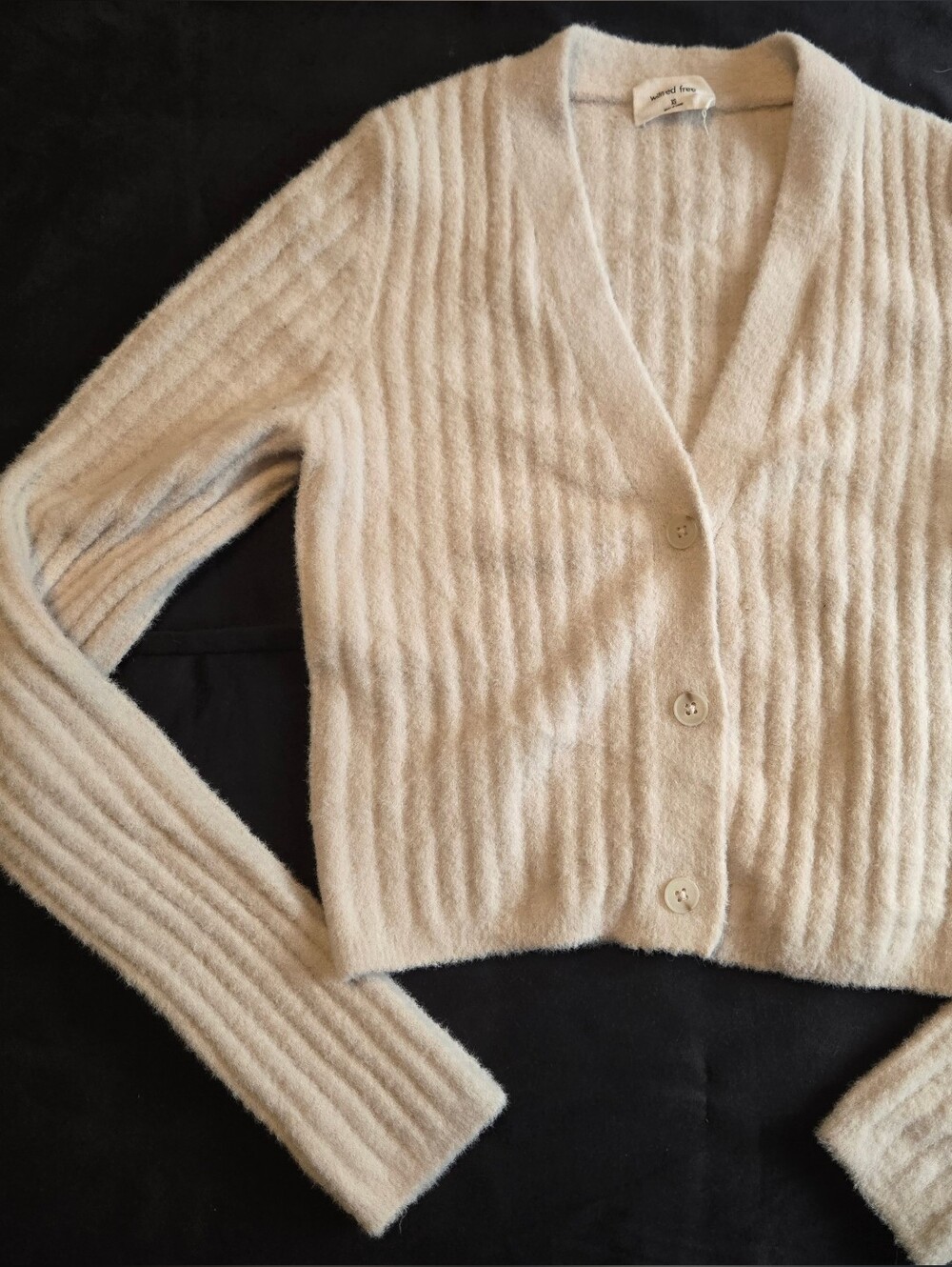 Wilfred Cream Ribbed Button-Front Cardigan
